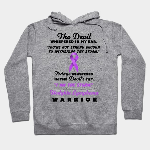 The Devil whispered Lymphoma Warrior ribbon awareness Hoodie by holger.brandt